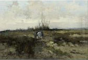 A Horse Drawn Cart In A Landscape by Johan Frederik Corn. Scherrewitz