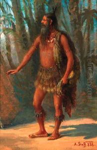 A tribesman in a clearing by Alois Stoff