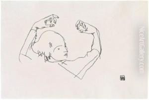 Studie Fur Das Bildnis Frederike Maria Beer by Egon Schiele