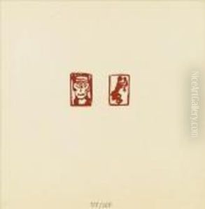 Mannerkopf, Mutter Und Kind by Egon Schiele