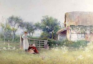 Picking meadow Flowers, 1897 by Benjamin D. Sigmund