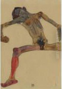 Sitzender Mannlicher Akt (seated Male Nude) by Egon Schiele