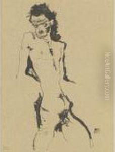 Maanlicher Akt by Egon Schiele
