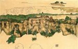 Landschaft (ruine Weitenegg) by Egon Schiele