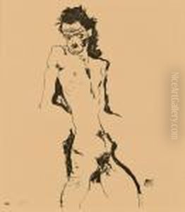 Stehender Mannerakt by Egon Schiele