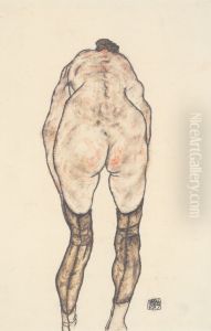Weiblicher Ruckenakt by Egon Schiele