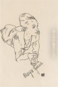 Die Schauspielerin Marga Boerner by Egon Schiele