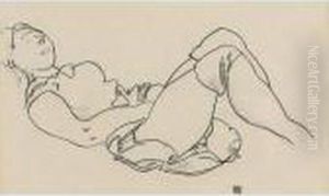 Seitlich Liegende (reclining Woman) by Egon Schiele