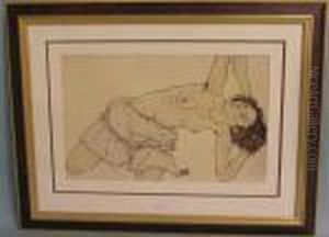 Kniender Halbakt by Egon Schiele