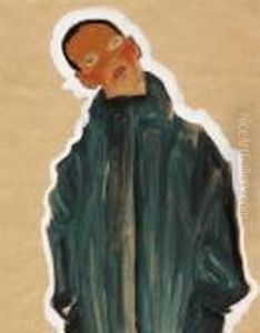 Junge Im Grunen Mantel (boy In Green Coat) by Egon Schiele