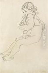 Sitzendes Kind by Egon Schiele