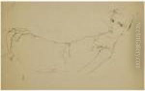 Auf Dem Rucken Liegendes Madchen (girl On Her Back) by Egon Schiele
