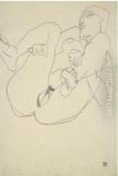 Liegender Akt Mit Angehobenen Beinen (reclining Nude With Raisedlegs) - view 1