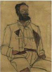 Bildnis Eines Herren by Egon Schiele