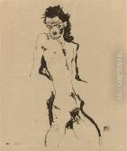 Male Nude (self Portrait) I, From Sema Portfolio (kallir 1) by Egon Schiele