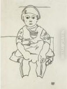 Portrat Eines Kindes (portrait Of A Child) by Egon Schiele