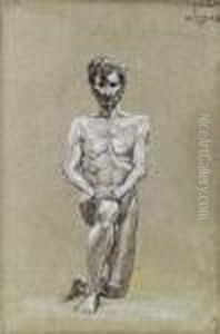 Knieender Mannerakt by Egon Schiele
