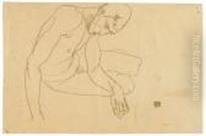 Nudo Seduto by Egon Schiele