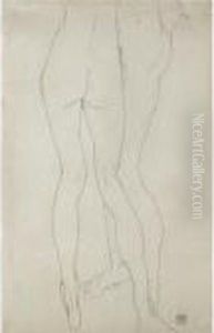 Zwei Torsi (two Torsos) by Egon Schiele