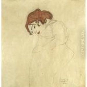 Schlafendes Madchen (sleeping Girl) by Egon Schiele