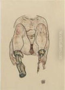 Sitzender Weiblicher Akt Mit
Grunen Stiefeln (torso) (seated Female Nude With Green Boots (torso)) by Egon Schiele