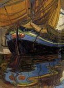 Segelschiff Mit Spiegelung Im Wasser by Egon Schiele