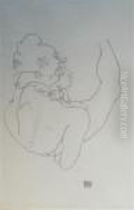 Austrian, - Recliningnude by Egon Schiele
