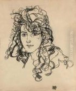 Madchenkopf (frau Sohn) by Egon Schiele