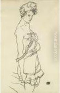 Property From A Distinguished Private Collection
Stehender Halbakt (standing Semi-nude) by Egon Schiele