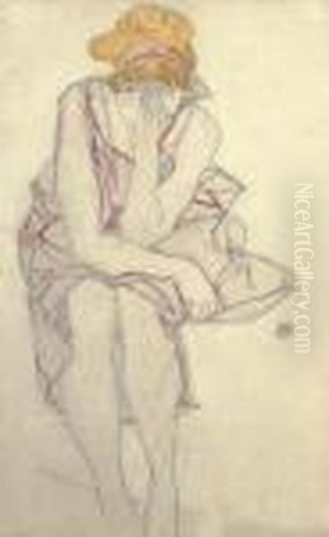 Sitzende Frau Mit Blondem Haar - view 1