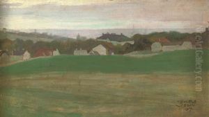 Wiese Mit Dorf Im Hintergrund Ii