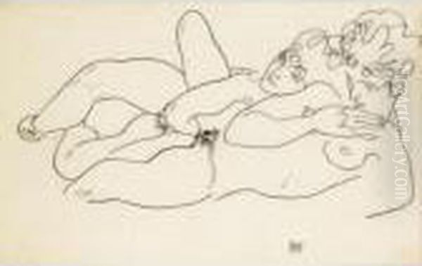 Zwei Liegende Akte (two Reclining Nudes) - view 1