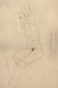 Liegendes Madchen by Egon Schiele