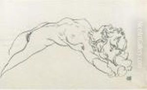 Liegender Weiblicher Akt (reclining Female Nude) by Egon Schiele
