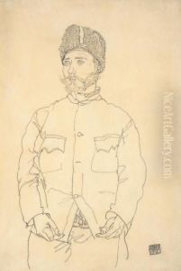 Russischer Kriegsgefangener Mit Pelzmutze Russischer Kriegsgefangener Mit Pelzmutze