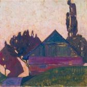 Haus Zwischen Baumen I (house Between Trees I) by Egon Schiele