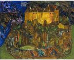 Ansicht Des Schlosses Neulengbach (view Of Neulengbach Castle) by Egon Schiele