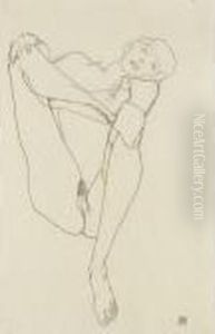 Sitzender Weiblicher Akt (seated Female Nude) by Egon Schiele