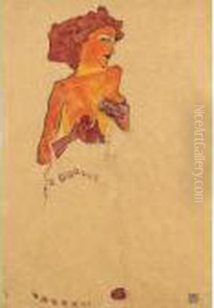 Madchen Als Halbakt, Sich Die
Bruste Haltend, Nach Rechts Gewandt (semi-nude Girl Holding Her Breast,
Facing Right) - view 1