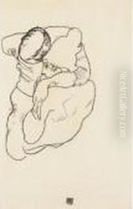 Mann Und Frau Umarmend (man And Woman Embracing) by Egon Schiele