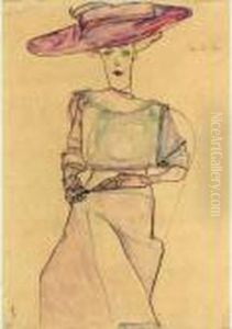 Portrat Von Frau Dr. Horak
(portrait Of Frau Dr. Horak) - Recto Stehende Figur (standing Figure) -
Verso by Egon Schiele