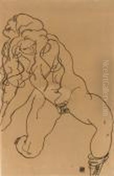 Kneeling Nude Girl - view 1