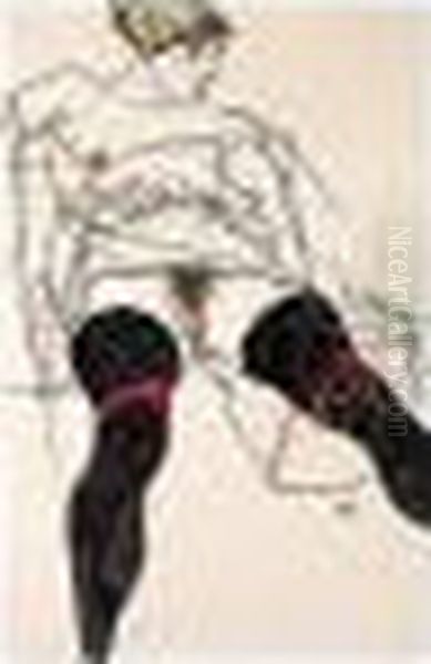 Liegender Akt Mit Schwarzen Strumpfen (reclining Nude With Black Stockings) - view 1