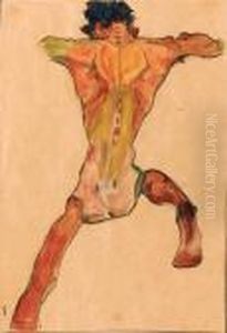 Mannlicher Ruckenakt by Egon Schiele