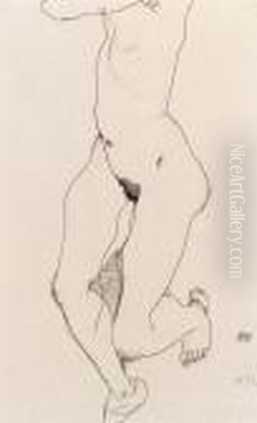Running Woman (recto); Prostrate Female Nude (verso) - view 1