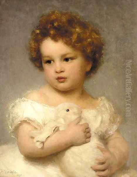 A young girl with her pet rabbit - view 1