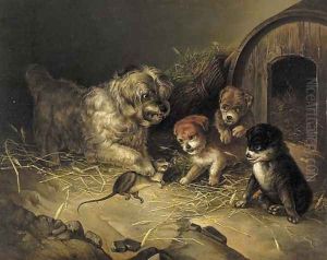Rat wit a Dog and Three Puppies by Aleksander Stankiewicz