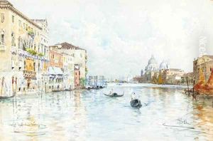 The Grand Canal, Venice, with Santa Maria della Salute in the distance by Paolo Sala