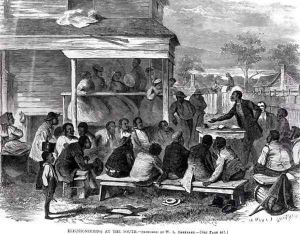 Electioneering at the South, from Harpers Weekly, 25th July 1868 by William Ludlow Sheppard