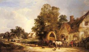 The Half Way House, Thatcham by Snr William Shayer